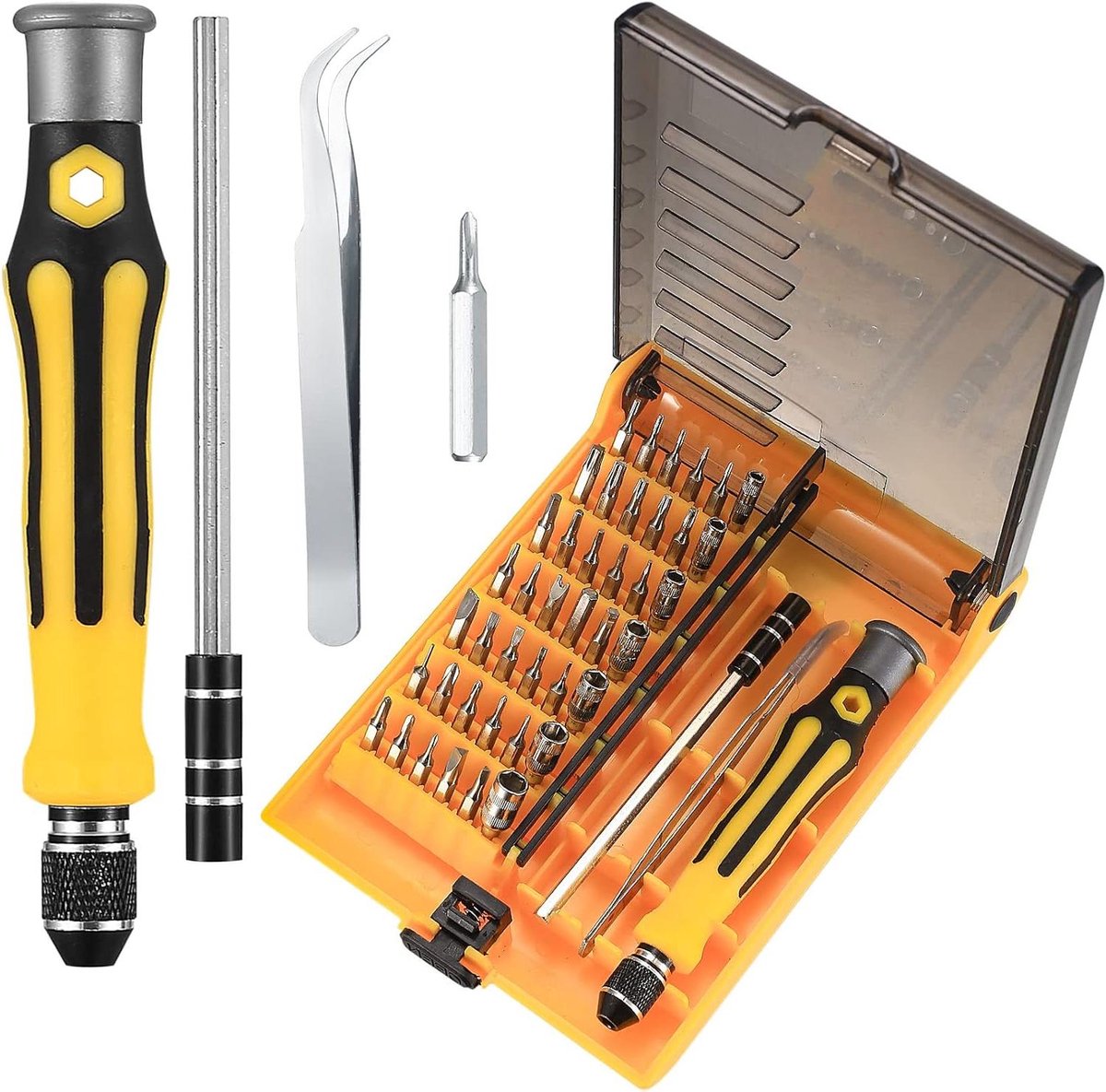 - Precisiegereedschapsset voor Horlogemakers en Elektronica - 45-in-1 Schroevendraaierset met Torx T8 T7 T6 T5 T4 - Geschikt voor Laptop, Mobiel, Brillen, Camera
