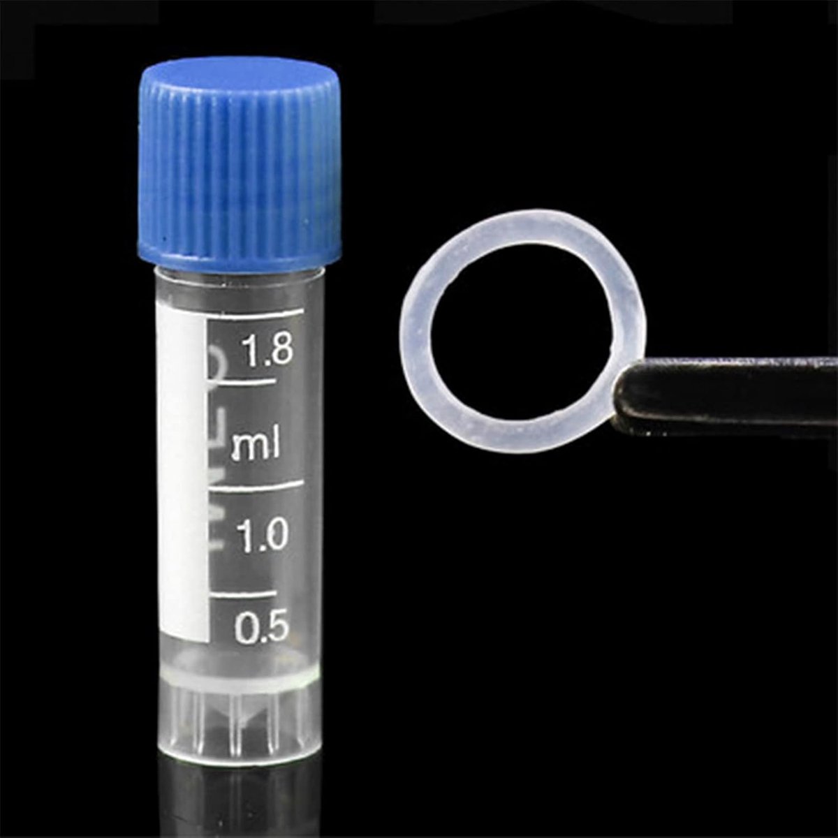 Image of 2 ml plastic cryo buisjes met dop, zelfstandig, met maatverdeling – set van 20 stuks