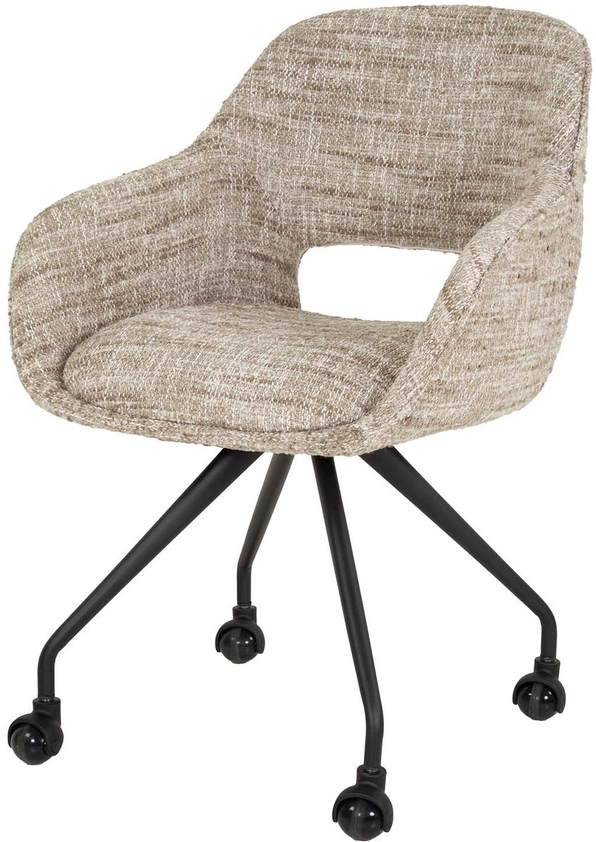 Luxe Eetkamerstoel met Armleuning Set van 2 - Eetkamer Stoelen - Industriële Stoel - Eettafelstoel / Keukenstoel - Eetgroep voor 2 personen - Eetstoelen 2 set - Eet Stoelen