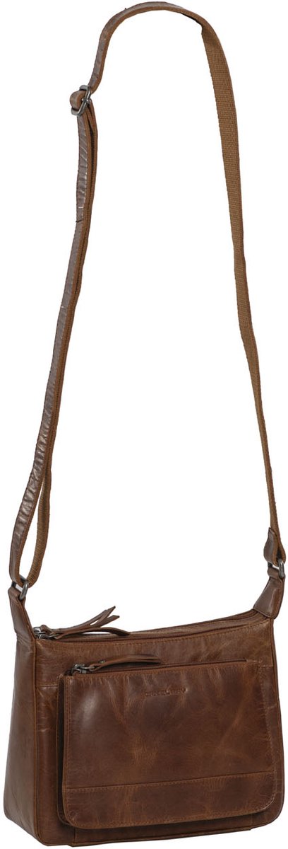 Daniel Ray Warwick Leren Schoudertas - Cognac