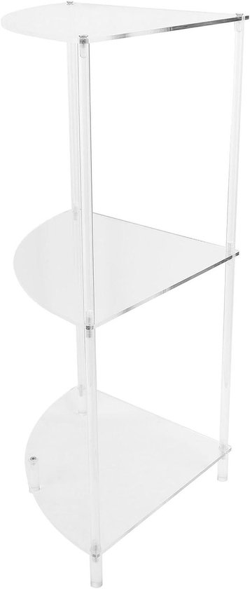Doorzichtige acryl bijzettafel, helder acryl nachtkastje, 3 niveaus, kleine acryl bijzettafel, salontafel met opbergruimte voor woonkamer, slaapkamer
