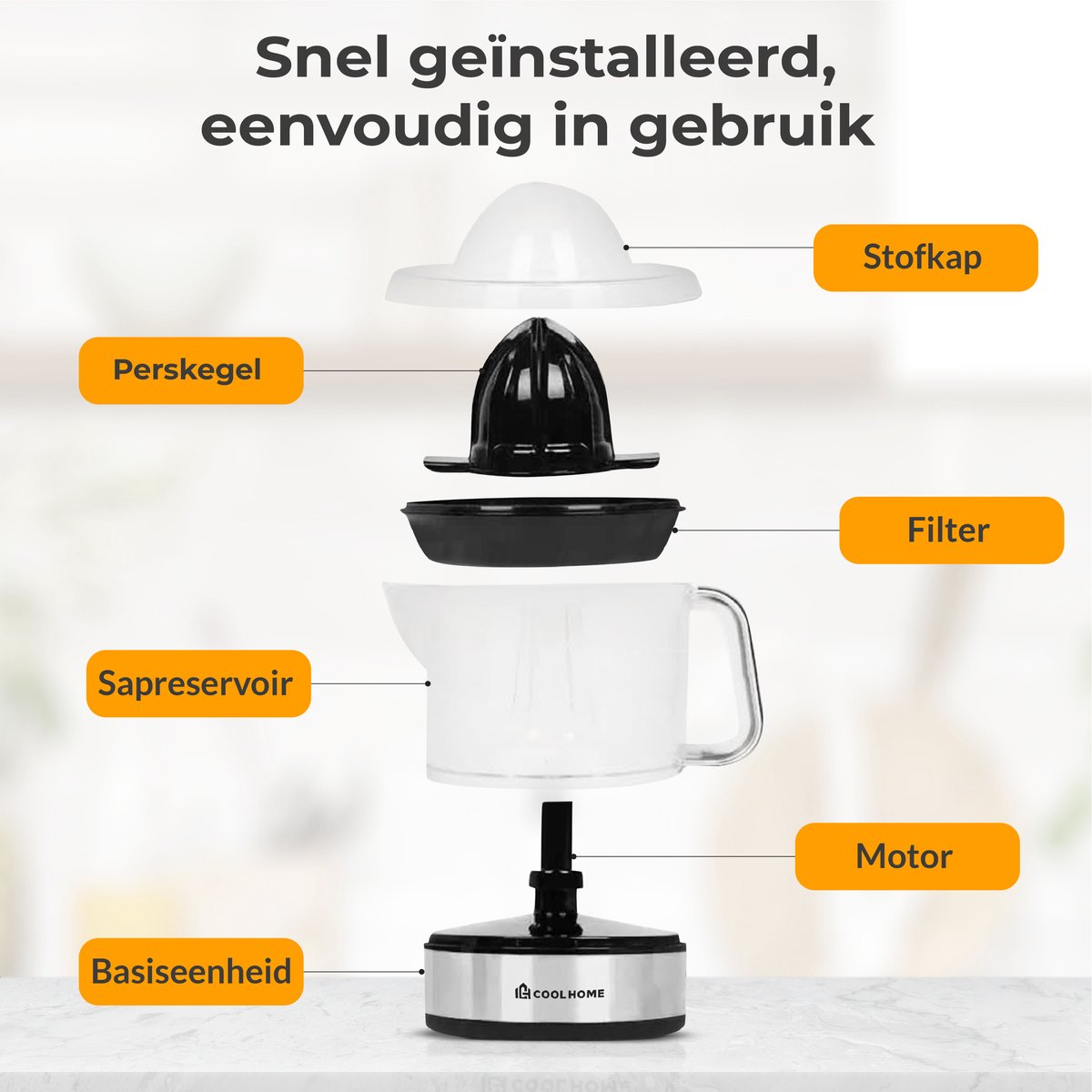 Coolhome CP24 Citruspers - Sinaasappelpers met Aromadeksel thumbnail 6