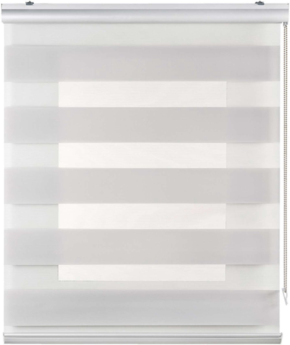Storesdeco Premium Duo rolgrodijn aluminium afwerking Lichtgrijs, 60x250 cm grey light