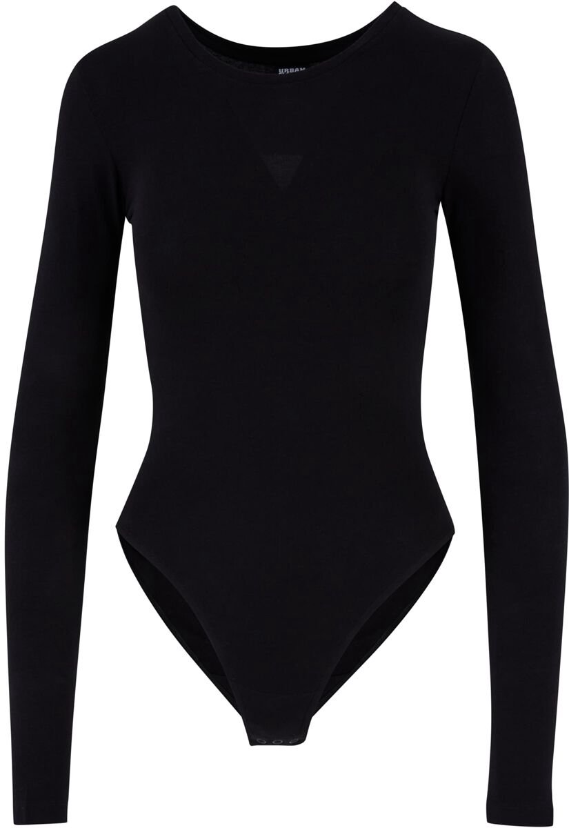 Urban Classics Stretch Jersey Longsleeve Body Dames Shirt met lange mouwen M Zwart