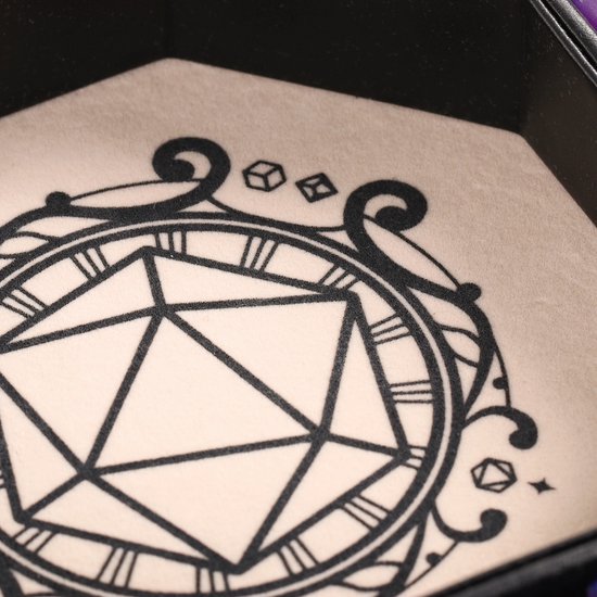 Lapi Toys - Kit essentiel Donjons et dragons - Plateau polydice D&D - Plateau à dés Dnd - Plateau à dés avec couvercle - Piste à dés - Plateau roulant - Plateau à graines - Comprenant 5 jeux de dés