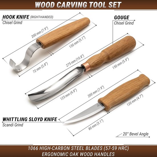 BeaverCraft houtsnijset inclusief wetpasta, strop en canvas foudraal 3