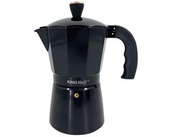 Kinghoff Aluminium Espressokoffiezetapparaat KH-1885 – 12 Kopjes – Zwart – Geschikt voor Inductie - 600ml - Percolator