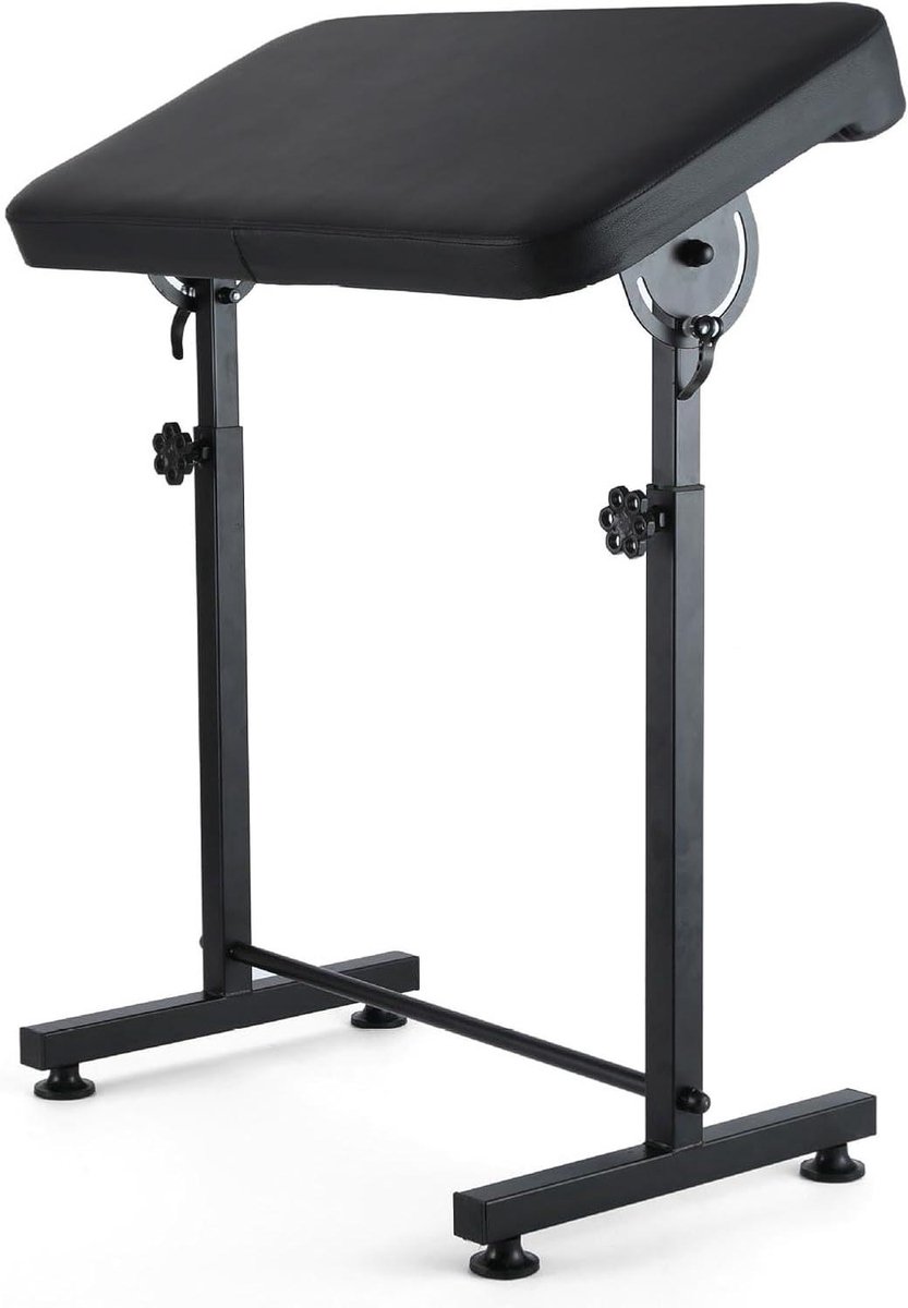 JGS Premium - Tattoo Armsteun met Verstelbare Hoogte voor Studio Salon - Zwart - Comfortabele Beensteun Stand met Groot Paneel