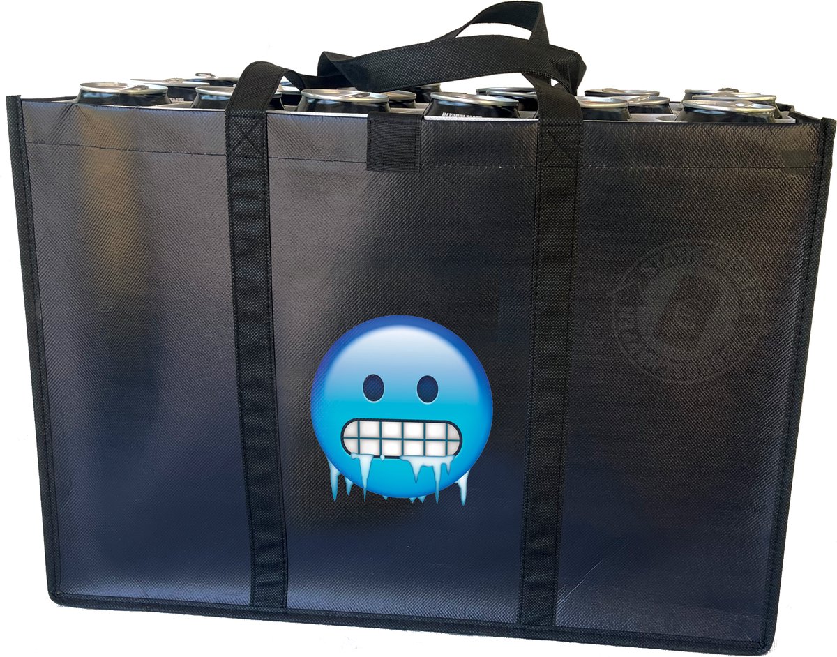 Cold – Statiegeldtas – boodschappentas met een leuke emoji – met handig klittebandsysteem