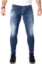 Jeans - LEYON Destroyed Denim Blauw  - Spijkerbroek - Slim Fit - W33 L33
