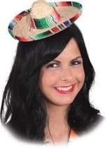 Funny Fashion Mexicaanse mini Sombrero hoedje - carnaval/verkleed accessoires - multi kleuren - stro