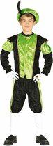 Pieten verkleed kostuum - zwart/groen - voor jongens/meisjes 110/116