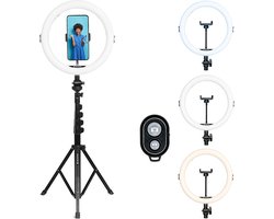 Agfa Ringlamp 11'' incl. statief tot 155cm + bluetooth remote