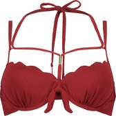 Hunkemöller Dames Badmode Voorgevormde beugel bikinitop Scallop - Rood - maat A75