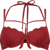 Hunkemöller Dames Badmode Voorgevormde beugel bikinitop Scallop - Rood - maat G70