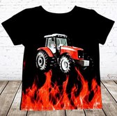 Trekker shirt met vlammen -s&C-110/116-t-shirts jongens