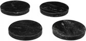 Marmeren onderzetters Marble Rond Coaster 4 stuks – Zwart