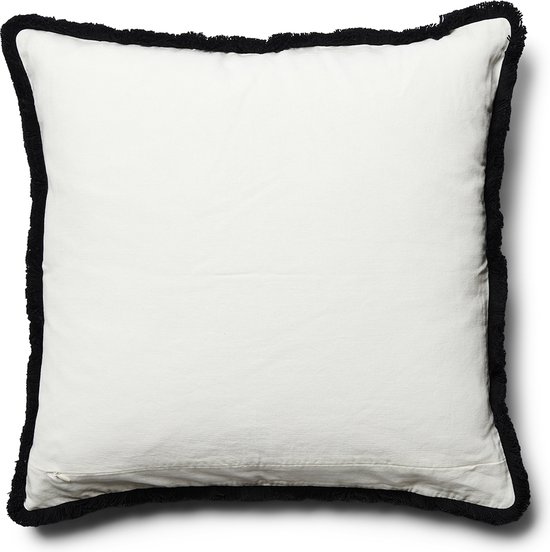 Riviera Maison Kussensloop, Kussensloop 50x50, Sierkussen bloemenprint, Sierkussen, Deco kussen vierkant - RM Xanadu Pillow Cover - Zwart/ Wit - Katoen