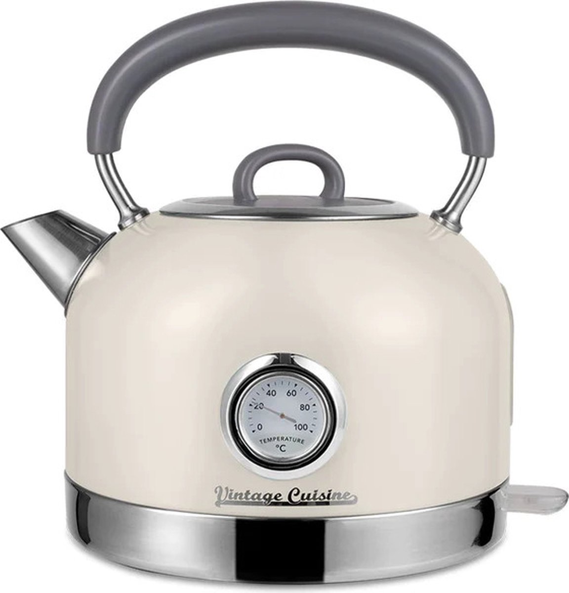 Vintage Cuisine Waterkoker - Retro - Creme - 1,7 Liter - 2200 Watt - RVS