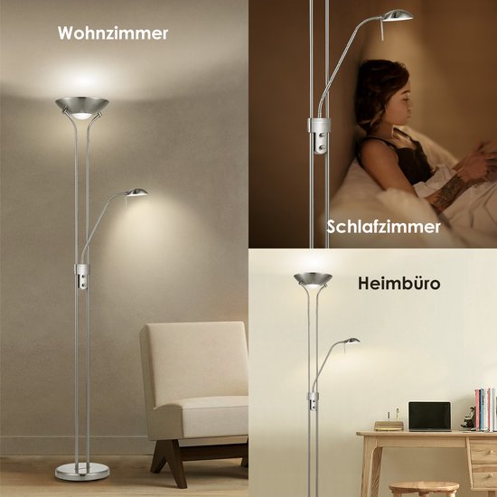 Lampadaire Salon Home Sweet Home Classique Lampadaire | 50/50/180cm | Satin Mat | Lampadaire | Dimmable Avec Lampe De Lecture Flexible| Source Lumineuse R7s G9 | Adapté Pour Le Salon Lampe Sur Pied Lampadaire Salon Home Sweet Home Classique Lampadaire | 50/50/180cm | Satin Mat | Lampadaire | Dimmable Avec Lampe De Lecture Flexible| Source Lumineuse R7s G9 | Adapté Pour Le Salon Lampe Sur Pied