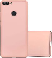 Cadorabo Hoesje geschikt voor Huawei P SMART 2018 / Enjoy 7S in METAAL ROSE GOUD - Hard Case Cover beschermhoes in metaal look tegen krassen en stoten