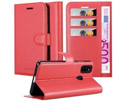 Cadorabo Hoesje geschikt voor Samsung Galaxy M21 / M30s in KARMIJN ROOD - Beschermhoes met magnetische sluiting, standfunctie en kaartvakje Book Case Cover Etui