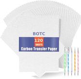 BOTC A4 Carbonpapier - 120 stuks - met 5 Overtrekpennen - Wit