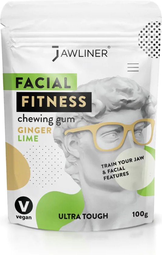 Jawliner Fitness Chewing Gum Ginger Lime - Entraîneur de mâchoire pour les  exercices