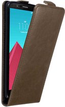 Cadorabo Hoesje geschikt voor LG G4 / G4 PLUS in KOFFIE BRUIN - Beschermhoes in flip design Case Cover met magnetische sluiting