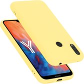 Cadorabo Hoesje voor Huawei Y7 2019 / Y7 PRIME 2019 in LIQUID GEEL - Beschermhoes gemaakt van flexibel TPU silicone Case Cover