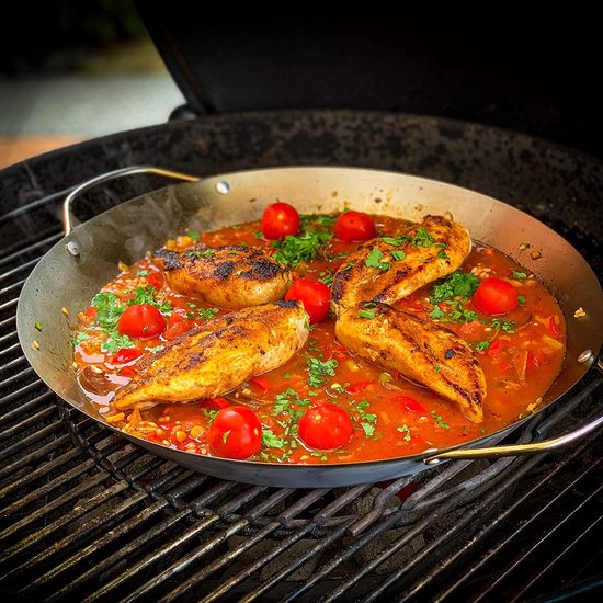Mahlzeit Geëmailleerde Paella Pan, 35 cm, Sunny Orange Gietijzeren