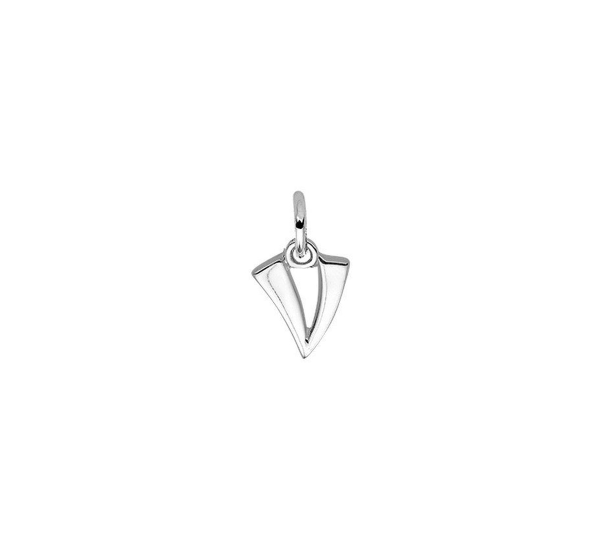 Zilver Gerhodineerde Hanger letter V 1330019