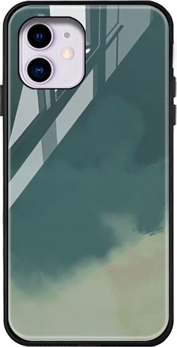 Shop4 - Xiaomi Redmi Note 11 Hoesje - Harde Back Case Glass Marmer Groen