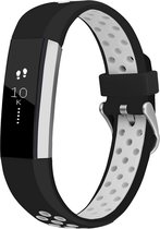iMoshion Bandje Geschikt voor Fitbit Alta (HR)/Wit - iMoshion Siliconen sport band zilveren gesp zonder pinnetje - Zwart