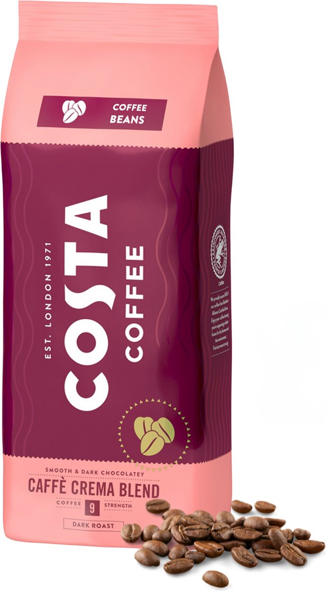 Costa Coffee Coffee Caffe Crema Blend Donker graan, koffiebonen 4kg