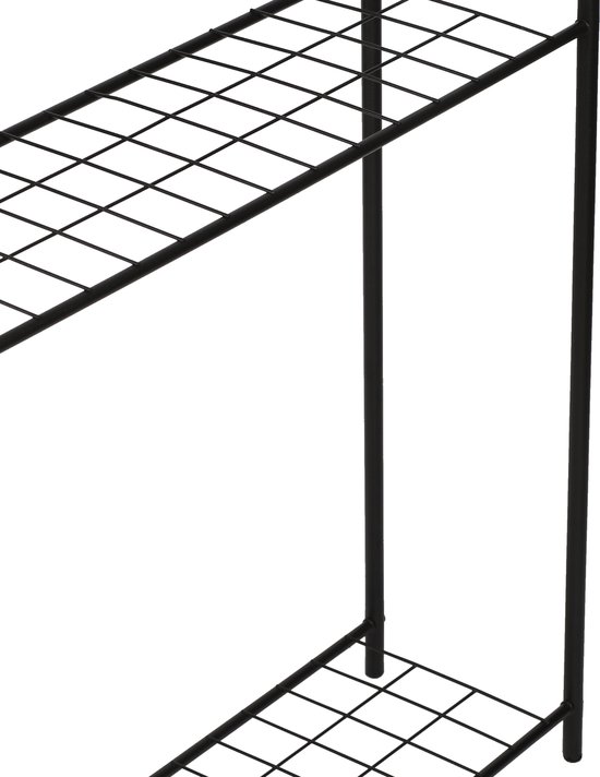 Plantenstandaard Alkmaar met planken 86x70x23 cm zwart