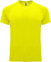 Fluorescent Geel unisex sportshirt korte mouwen Bahrain merk Roly maat M