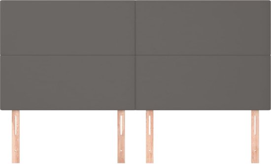 vidaXL-Hoofdborden-4-st-100x5x78/88-cm-kunstleer-grijs
