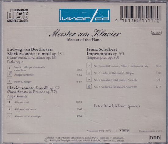 Meister am Klavier - Ludwig van Beethoven, Franz Schubert - Peter Rösel