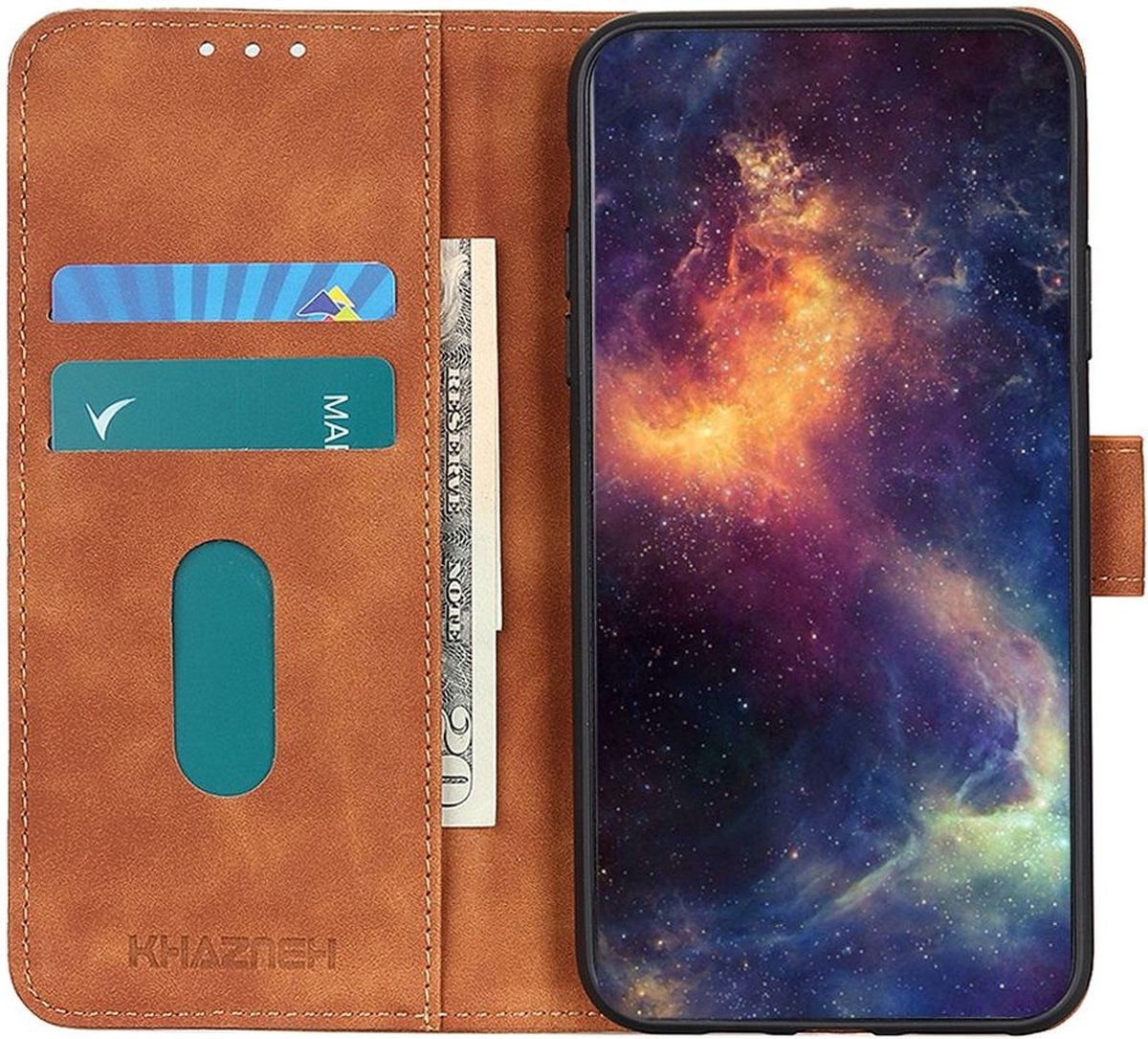 KHAZNEH OnePlus Nord CE 3 Lite Hoesje Retro Wallet Book Case Bruin