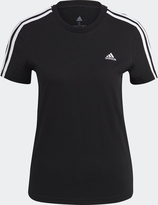 adidas Sportswear Essentials Slim 3-Stripes T-shirt - Dames - Zwart- XL