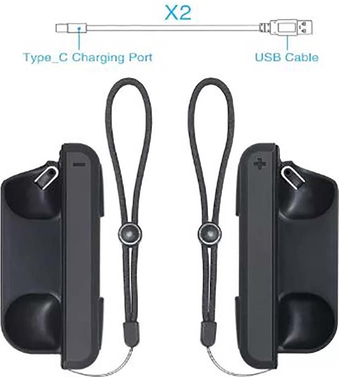 Dobe - Mini Charging Grip Geschikt voor Nintendo Switch Joy-Pad Grip - Geschikt voor Nintendo Charging Grip - Nintendo Switch Accessoires - Nintendo Switch OLED Accessoires - Zwart