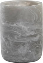 Articles - Gobelet brosse à dents salle de bain - Polyrésine - aspect marbre gris 11cm