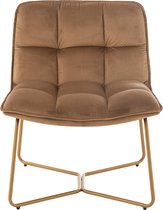 J-Line chaise Lounge Lisa - métal/textile - marron - 2 pièces