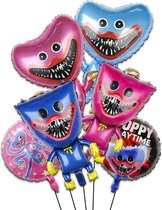 Loha- party® Thema Poppy playtime Set de ballons en aluminium de décoration rose -Huggy Wuggy-Kissy Missy-Killy Willy- Poppy Langwheels-Tik Tok-Rose- Zwart- Blauw -Party Package- Kit de Décoration de Fête -Fête d'anniversaire