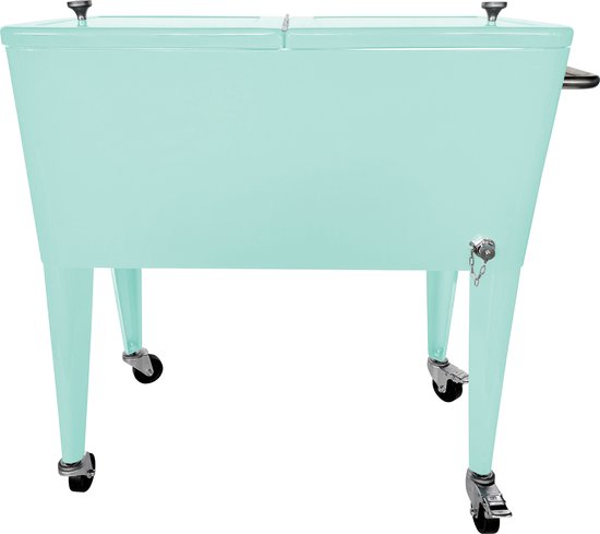 AXI Retro Cooler Mint - Koeler met wielen - 76L inhoud - Koelbox met aftapkraan van Merkloos — afbeelding 2