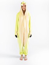 KIMU Onesie Slang Pak - Maat S-M - Slangenpak Kostuum Groen Reptiel 158 164 - Zacht Salamanderpak Pyjama Huispak Dames Heren Jumpsuit Festival