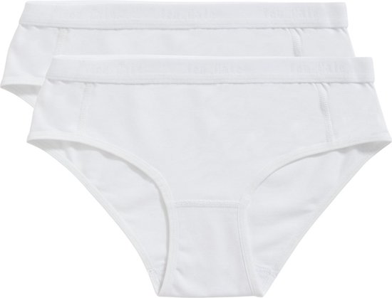 Twee witte slips met elastische tailleband.