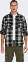 Only & Sons Overhemd Onsmilo Ovr Ctn Check Ls Shirt Noos 22024699 Black Mannen Maat - M