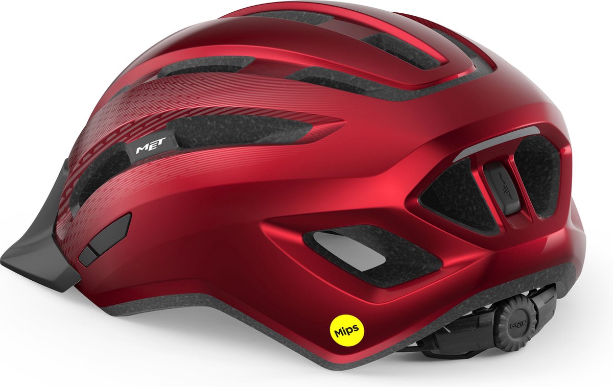 MET Downtown MIPS Fietshelm Mannen & Vrouwen – Fietshelm Racefiets Volwassenen – E-Bike – Trekking – Maat S/M (52-58cm) – Red Glossy (Rood) – foto 3